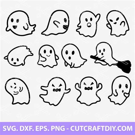 Cute Ghost In Halloween Hat Royalty Free Svg Cliparts Vectors Clip