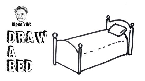 How To Draw A Bed Easy Ripons Art Youtube