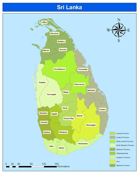 Sri Lanka District Map District In Sri Lanka Map Southern Asia Asia