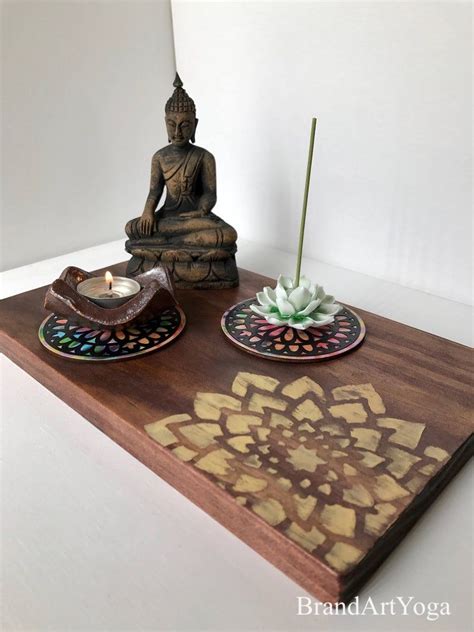 Personal Meditation Altar Small Size Yoga T Yoga Art Shrine Wood