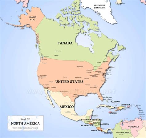 Map Of The States Of North America World Map