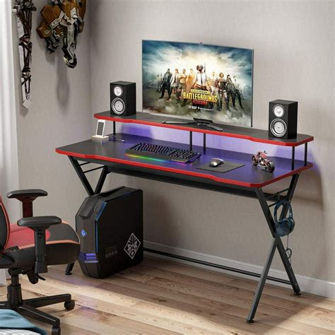 Tribesigns 55 Inch Large Gaming Desk For 2 Monitors Pc Gaming Table