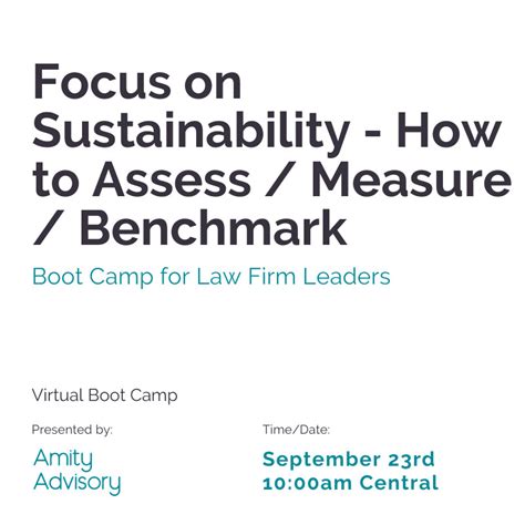Focus On Sustainability How To Assess Measure Benchmark