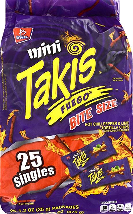 Takis Mini Fuego Rolled Tortilla Chips Hot Chili Pepper And Lime