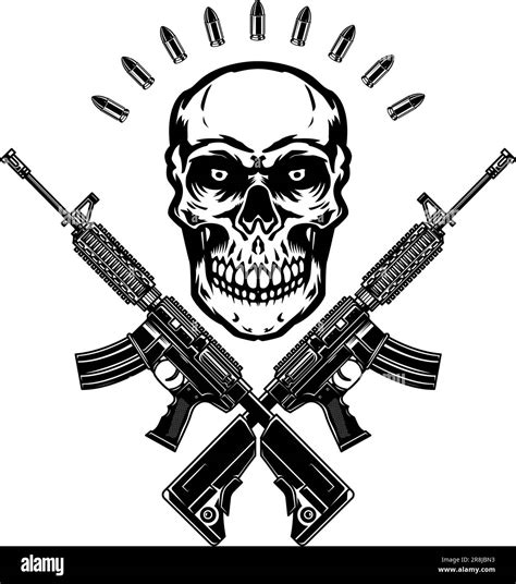 Skull With Guns Logos