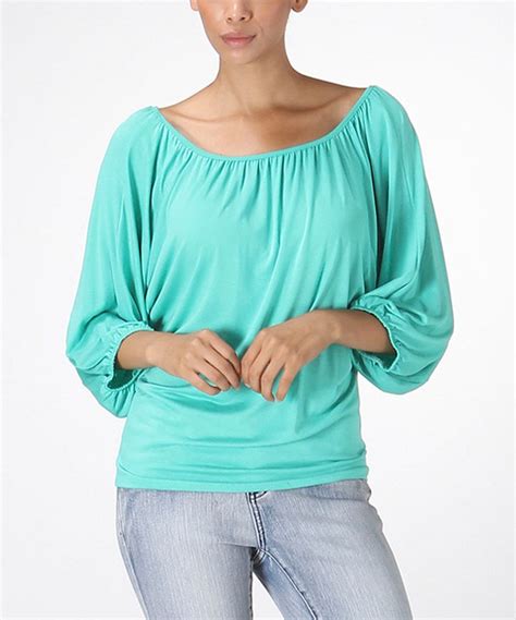 Look At This Mint Shirred Three Quarter Sleeve Top On Zulily Today