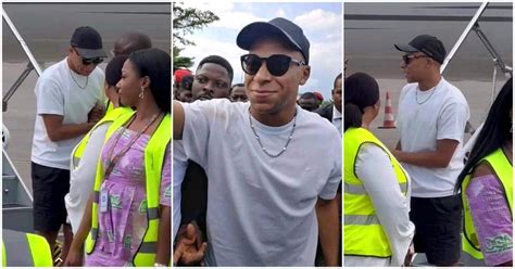 Video Mbappe Arrives In Cameroon For The First Time Fans Storm Airport To Meet France Star