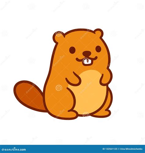 Cute Cartoon Beaver Stock Vector Illustration Of Rodent 132561125