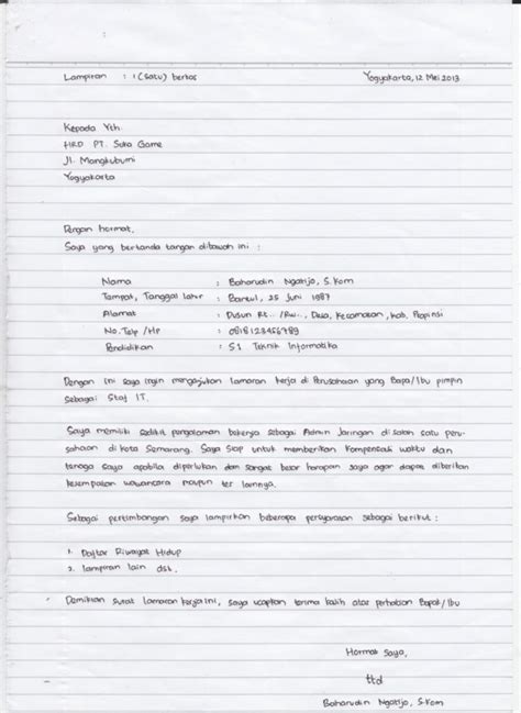 Maybe you would like to learn more about one of these? Contoh Surat Lamaran Kerja Umum yang Baik Benar dan ...