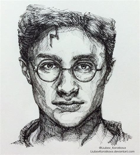 Harry Potter Ink By Liubovkorotkova Deviantart Com On Deviantart Harry Potter Sketch Arte Do