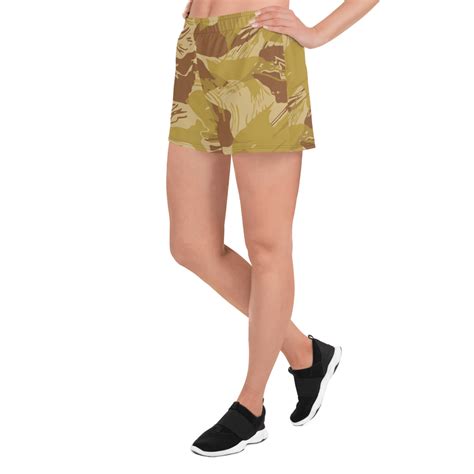 Rhodesian Brushstroke Arid Camouflage Womens Athletic Short Shorts