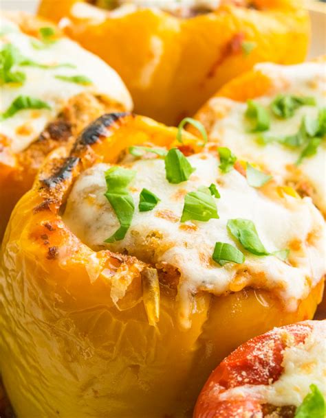 Easy Italian Stuffed Peppers Recipe With Ground Beef