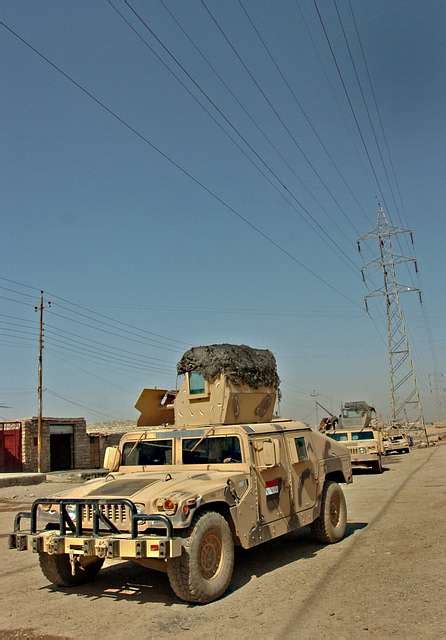 Iraqi Army Humvees Line A Street In The Haly Al Tenek Nara And Dvids