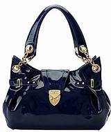 Images of Navy Blue Patent Leather Purse