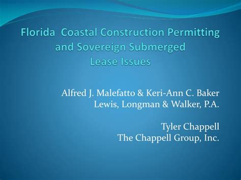 Ppt Florida Coastal Construction Permitting And Sovereign Submerged