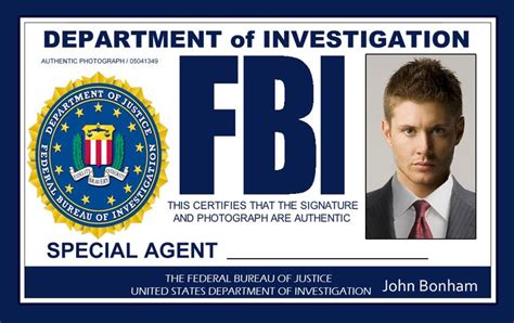 Supernatural FBI ID S Supernatural Cosplay Supernatural Cosplay