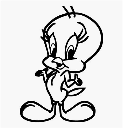 Tweety Bird Black And White Hd Png Download Transparent Png Image