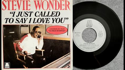 Stevie Wonder I Just Called To Say I Love You Vinyle T Lp Inch Hq Audio Youtube