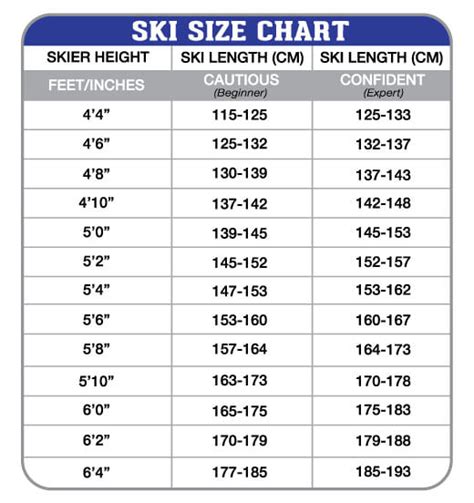Ski Boots Size Chart