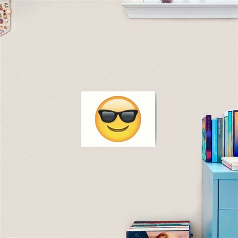 Cool Face Emoji Art Print For Sale By Totesemotes Redbubble