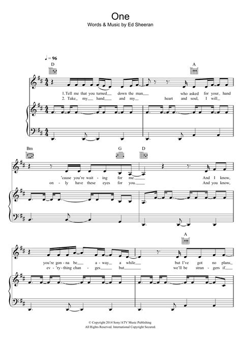 One Sheet Music Ed Sheeran Piano Vocal And Guitar