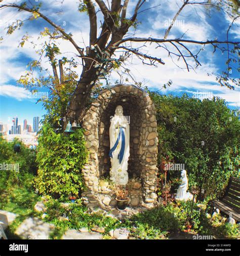 Virgin Mary Grotto In Backyard In Calgary Alberta Stock Photo Alamy