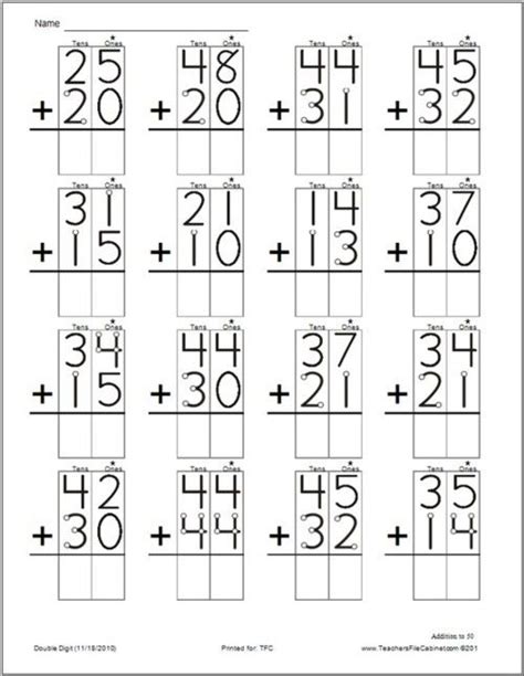 Adding Tens And Ones Touch Math Math Addition Worksheets Math