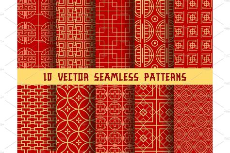 chinese-red-golden-vector-asian-oriental-patterns-chinese-patterns-traditional,-seamless