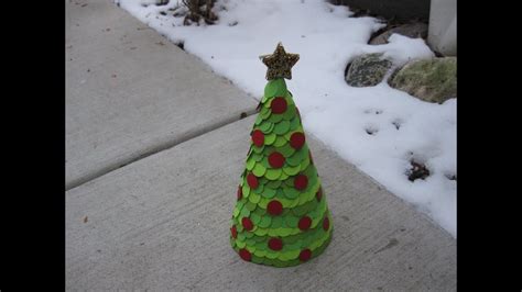 Paper Cone Christmas Tree Craft Tutorial Youtube