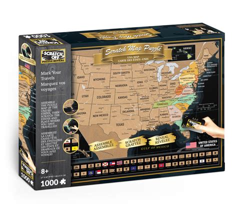 Scratch Off Travel Puzzle Usa Map 1000 Piece 4d Cityscape Time