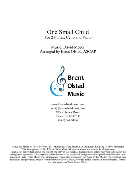 One Small Child By David Meece Flute Digital Sheet Music Sheet