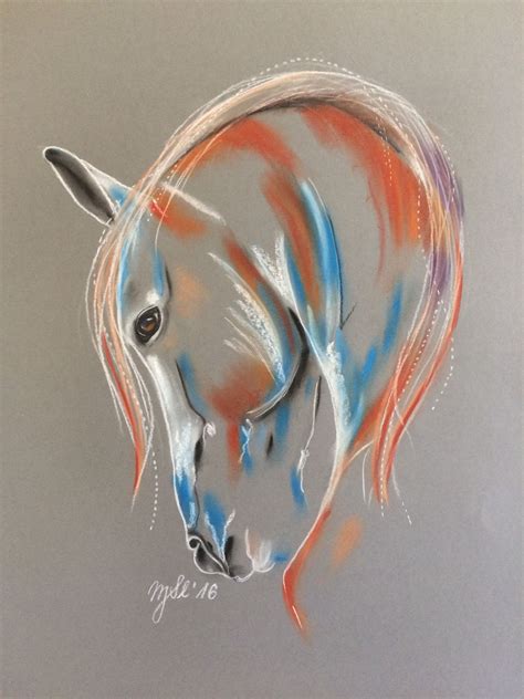 Pastellgemälde Pferd Chalk Pastel Painting Horse Kreidemalerei