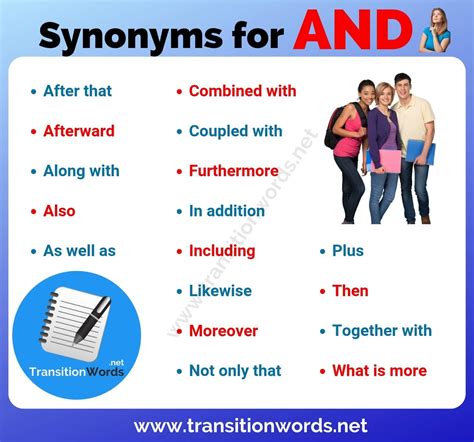 And Synonym List Of 18 Useful Synonyms For And In English Transition