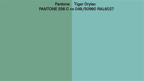Pantone 556 C Vs Tiger Drylac 049 50990 RAL6027 Side By Side Comparison