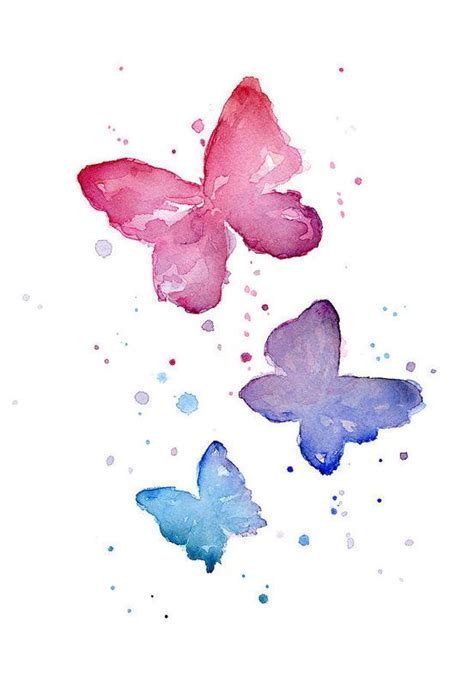 Watercolor Butterflies Art Print By Olga Shvartsur In 2021 Butterfly