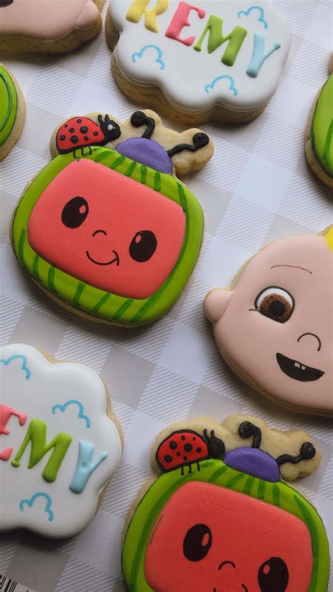 Cocomelon Themed Birthday Party Cookies Etsy Canada In 2022 Cookie