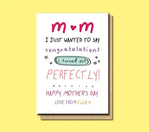 Mothers Day Card From Daughter Mothers Day Card Funny Etsy Birthday Message For Mother