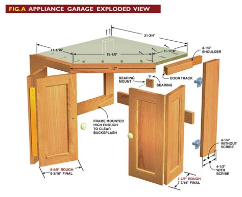 An appliance garage cabinet can be any space that tucks countertop appliances—think microwaves, toasters, coffeemakers, and the like—out of sight. Appliance Garage - Popular Woodworking Magazine