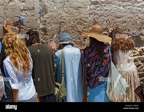 Women Pray At The Western Wall Aka Kotel Or Wailing Wall In