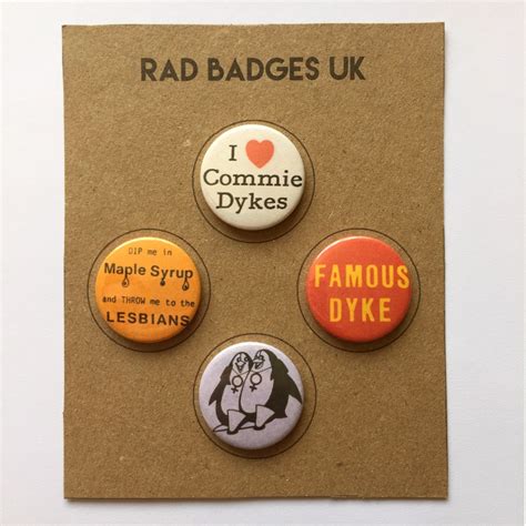 4 lesbian button badges lgbt pride gay pins vintage remake etsy