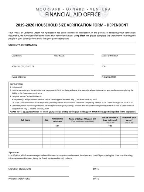 Form 502 is the individual income tax return form for residents that are not claiming any dependants. Ventura College Household Size Verification Form ...