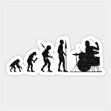 Drums Drummer Evolution Drummers Ts Sticker Teepublic