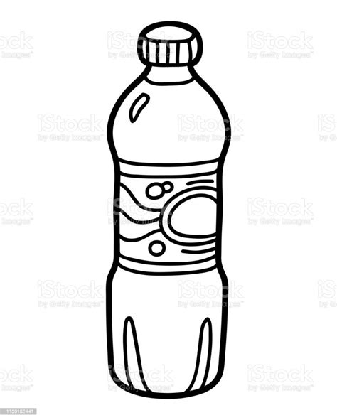 Ilustración De Libro Para Colorear Botella De Agua Y Más Vectores