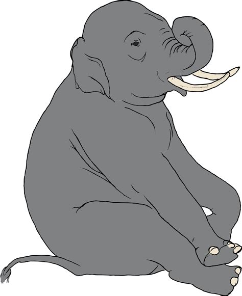 Onlinelabels Clip Art Sitting Elephant