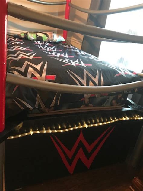 I couldn't find one on the web so i set out to make my own. WWE Wresting Ring Bed - Holiday's Custom Kids Beds