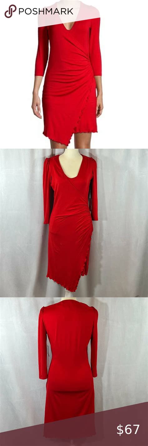 Nwt Bailey 44 Yuliana Ruched Red Bodycon Dress Size Small In 2023 Red Bodycon Dress Bodycon