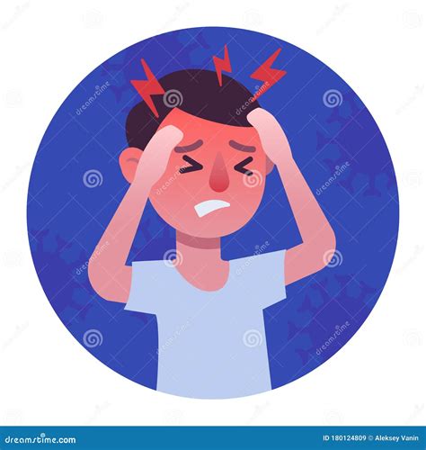 Dizziness And Headache Man Colorful Pictogram Stock Vector