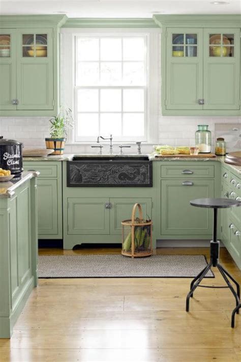 Make A Bold Statement With These 15 Green Painted Kitchen Cabinets Ideas