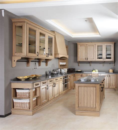 Cerused oak cabinetry, with mostly lower cabinets. One of the materials that could be an option is solid wood. With solid wood kitchen cabinets, a ...