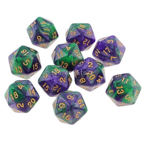 10pcs 20 Sided Dice D20 Polyhedral Dice For Dungeons And Dragons Table